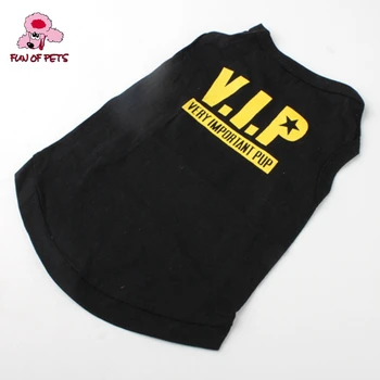 Vasaras VIP Stila Kokvilnas Suns Krekls Foršs Suns Drēbes Cute Pet Produkti (XS-L, Melns)