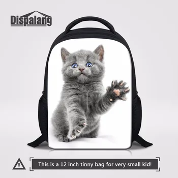 Dispalang Unikālo Dizainu, Funny Pet Brilles Kaķis Mazās Skolas Somas Meitenēm 12 Collu Bērnu Mugursoma Dzīvnieku 3D Drukāšanas Bookbag