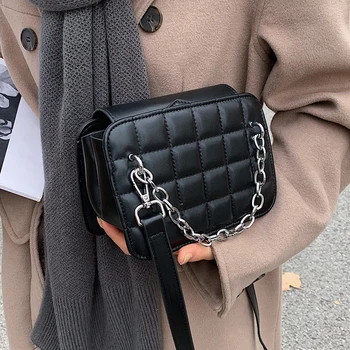Režģi Kvadrātveida Mini Tote soma ir 2021. Modes New Augstas kvalitātes PU Ādas Sieviešu Dizainers Rokassomu Vintage Plecu Messenger Bag