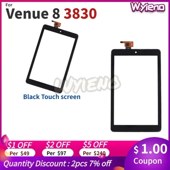 Wyieno Black Sensors Dell Vieta 8 3830 Touch Screen Digitizer Stikla Ārējais Priekšējais Panelis + Izsekošana