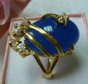 Bezmaksas piegāde charmming zils izgatavots gredzens naudas sodu gem(#7 8 9)