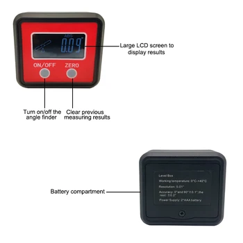 Mini Digitālo Līmeņa Lodziņš Ar LCD Displejs ar Multi-founcation Instruments