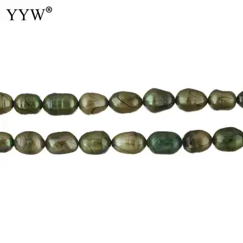 Kultivētas Rīsu Saldūdens Pērļu Krelles zaļā 6-7mm Aptuveni 0.8 mm