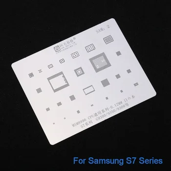 BGA Reballing Trafareti Samsung S7 MSM8996 CPU G9300 G9350 G9308 Lodēt Veidni 0.12 mm Biezums
