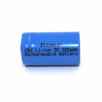 2GAB/DAUDZ Etinesan 15266( IFR CR2) 3 V 220mah Uzlādējams Li-ion akumulators Akumulatora ievietošana Droša LiFePo4