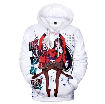 Kakegurui pelēkā vārna sporta Krekls 3D Drukas Anime Hoodies Modes Vīrieši/sievietes Drēbes ar garām Piedurknēm Zēniem/meitenēm Streetwear Bērnu Topi