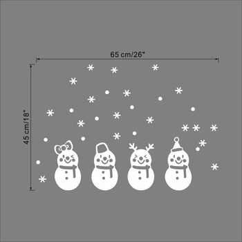 Karikatūra Sniegavīrs Snowflakes, Sienas Uzlīmes Priecīgus Ziemassvētkus Veikals, Mājas Apdare, Līmplēves, Logu Decals Balti Ziemassvētki Festivāls Sienas Māksla
