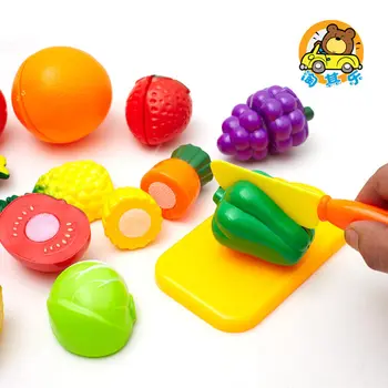 Komplekts 12 gabalos sagriež rotaļlietas augļus sagriež Qiele bērniem spēlēt rotaļlietas simulācijas dārzeņi nopietni, lai redzētu, mazuļa rotaļlietas, dāvanu jaunas