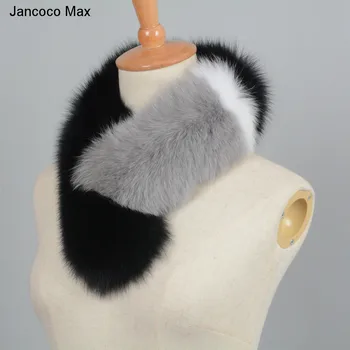 Jancoco Max 2019 Ziemas Sieviešu Modes Nekustamā Fox kažokādas Šalle Maiga, Silta Multicolor Šalles Muffler Jaunas Ielidošanas S7195