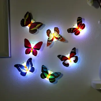 Krāsains Tauriņš LED Nakts Gaisma Skaistu Sienas, Nakts Apgaismojums, 3D Sienas Uzlīmes Krāsu Izlases Mājas Dekoratīvā Vairumtirdzniecība
