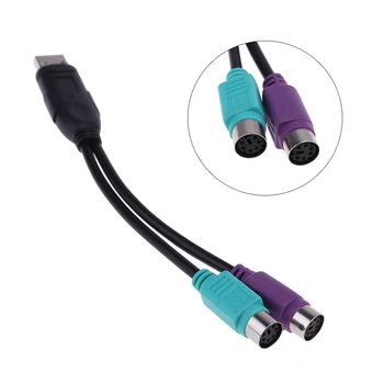 Universāls USB Uz PS/2 PS2, Sieviešu un Vīriešu Kabeļa Adapteris Converter Izmanto USB uz PS2 Vadu Converter un Adapteri Klaviatūras Peles