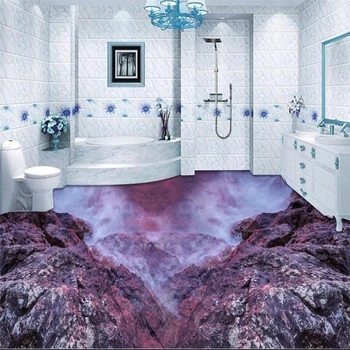 Beibehang Skaistu pasaku krasta akmens 3D dzīvojamā istaba, vannas istaba grīdas custom lielu pvc valkāt ūdensizturīgs līdz ielīmējiet
