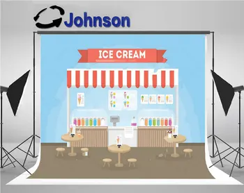Krējuma Saldējumu Kafejnīca Veikals backdrops Augstas kvalitātes Datoru, drukas bērni bērnu fona
