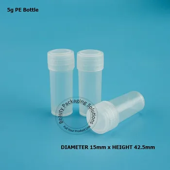 500pcs/Daudz Vairumtirdzniecības 5g Plastmasas Traukā Refiilable PE Testa Pudele Mazs Caurspīdīgs Iepakojuma Eksperimenta Piegādes Kannu