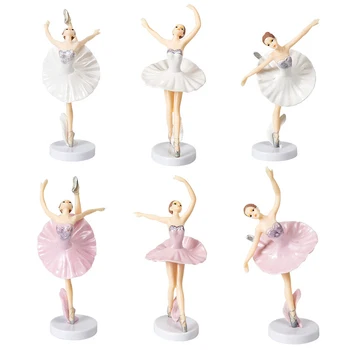3 Gab. Baleta Meitene Kūka Toppers ar Perforētu Miniatūras Statuetes Rotaļlietas, Figūriņas Playset Kūka Apdare THIN889