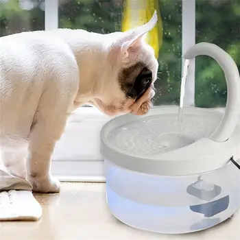 KARSTS!!2L Pet Cat Strūklaka LED Zilās Gaismas USB Powered Automātiskā Ūdens Padeves Kaķis Pakārtotā Dzert Filtrs Kaķiem, Suņiem Pet Piegādātājs