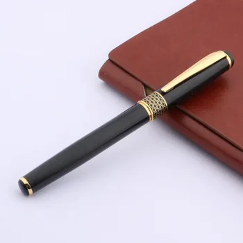 Baoer 68 melnā zelta Klasiska dizaina, metāla Rollerball Pildspalvu