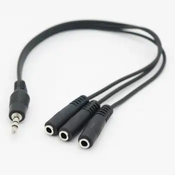 3.5 mm vīriešu un 3 sieviešu Pāri austiņu kabeli Deconcentrator adapteris pagarinājuma vads 0,3 m