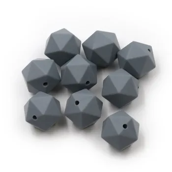 17mm Icosahedron silikona lodītes Pelēkā Pārtikas Klases silikona Zobu krelles Bērnu Teethers Par BĒRNU Aprūpi, Rotaslietas, Rotaļlietas