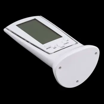 Balts Plastmasas Modernas Kvadrātveida LCD Digitālais Modinātājs Elektronisko Kalendāru LED Displejs, Bateriju Darbināms ar Digitālo termometru