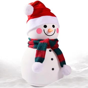Sniegavīrs Nakts Gaisma Ziemassvētku Dāvanas Bērniem Bērnu Mājās Apdare Mūzikas Gaismas Gultas LED Lampas, USB Uzlādējams, Zēns, Meitene Klāt