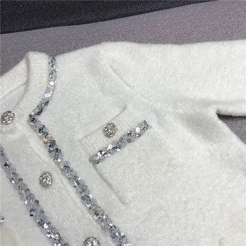 Viena Krūšu Sieviešu Jaciņa Jaunu Modes Vizuļi Dimanta Sieviešu Džemperis Kabatas Korejiešu Stilā, Silta Sieviete Rudens Ziemas Jaka