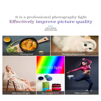 VELEDGE VLD-02 RGB krāsainais LED Aizpildīt Gaismas Īpašu Efektu Gaismas Glezniecība, Fotogrāfija Kā Gaismas gredzens gaismas loka gaismas lampas