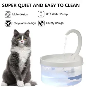 2L Automātiska Kaķis Ūdens Strūklaka LED Elektriskā Izslēgtu Ūdens Padevē USB Suns Pet Dzērājs Ar LED Gaismas Pet Dzeramā Dozatoru