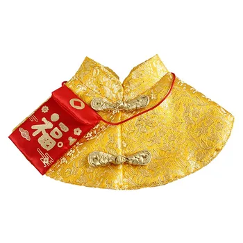 Pet Cat Jauno Gadu Apmetni, Apģērbs Puses Kostīmu Ķīnas Tang Dinastijas Kleita Festivāls Apmetnis Ar Sarkanu Apvalku, Lai Kaķēns Kucēns