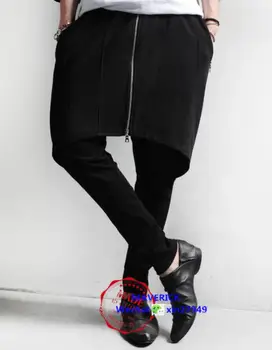 Jaunu 2018 Vīriešu apģērbu Bigbang ' Matu Stilists modes Personības adīt Rāvējslēdzēju iešūšana Culotte bikses dziedātāja kostīmi 27-44