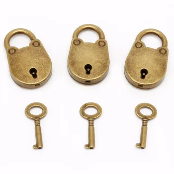 Vintage Veco Antikvariāts Stila Mini Archaize slēdzenes, Piekaramās Atslēgas Slēdzeni Ar atslēgu (Daudz 3)