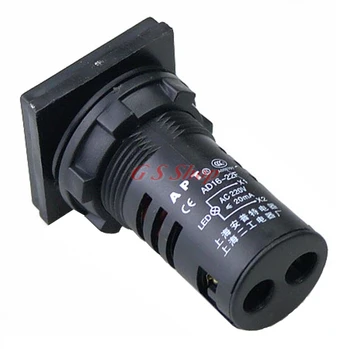 22mm Izcelt LED kvadrātveida strāvas indikators slēdzis, AD16-22F sarkana zaļa dzeltena 24V220V380V