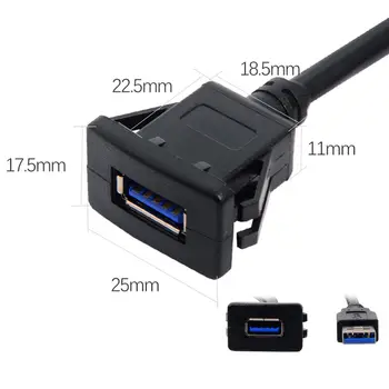 1m Ūdensizturīgs Vienu USB 3.0 Pagarināšanu Fiksatoru Mount Automašīnas AUX Kabelis Dashboard Paneli