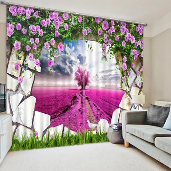 Mūsdienu Mājas Dekoru Pielāgotas 3D Foto Violeta dekorācijas Modes 3D Mājas Dekoru Skaistu 3d aizkaru