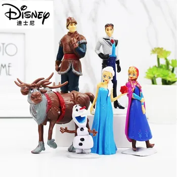 Disney Saldēti 6Pcs/set Karikatūra Elza Anna Darbības Rādītāji Rotaļlietas Uzstādīt Ziemassvētku un Dzimšanas dienas Dāvana, Rotaļlietas Bērniem, Bērnu Zēniem