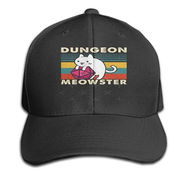 Dungeon Meowster Smieklīgi DnD Galda Spēlētājs Kaķis D20 Brīvdienas Klp Zēns Cepure
