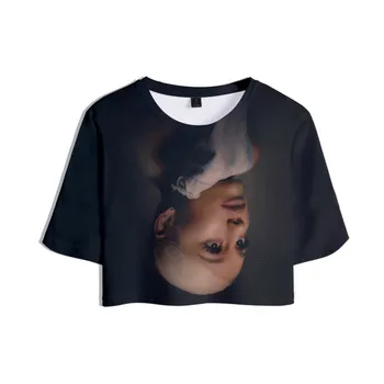 2020 jaunu 3D Ariana Grande Kultūraugu Top Sievietes Meitene t-krekls Īsām T krekls Sievietēm, Topi, Seksīgs Apģērbs, Karstā Pārdošanas Plus Lieluma Kritums iepirkšanās