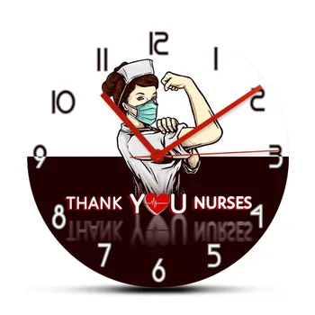 Paldies Māsām Dekoratīvās Sienas Pulkstenis Par Slimnīcas Klīnika, Medicīnas RN veselības Aprūpes Pulkstenis Mūsdienu Dizaina Timepieces Māsu Dāvanas