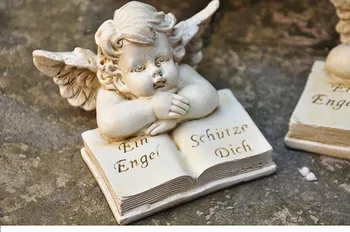 ALittle eņģelis Eiropas retro lasījumā Cupid, Ziedi, dārza ainas, ir interesanti un dekoratīvās grāmatas mājas apdare sērija