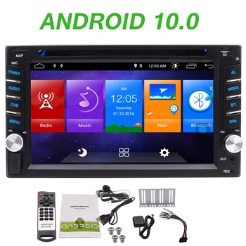 Android 10.0 Auto Stereo 2 Din Android Radio Auto DVD Atskaņotājs Double Din Galvu Vienība ar Bluetooth 6.2 Collu Touch Screen GPS Navi