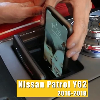Auto Bezvadu Lādētāju Centra Konsoli, kas Pārveidota Nissan Patrol Armada Y62 2016 2017 2018 2019 Piederumi tālruņa uzlādes plate