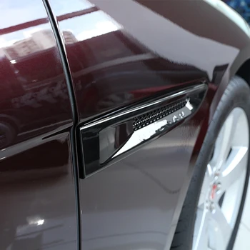 Par Jaguar XE F-PACE X760 X761 Auto Sānu Spārnu Ventilācijas Melns Vāks ABS Oglekļa Šķiedras Piederumi 2gab