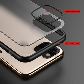 Triecienizturīgs Telefona Gadījumā Matētā Tekstūra Matēta Caurspīdīga TPU Mīksto Aprīkots Aizsardzības Gadījumā Aizmugurējo Vāciņu 2019 iPhone