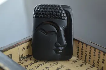 Ķīniešu Budistu Dievs Kuloni Dabas Obsidian Cirsts Senā Budas Kaklarota Sieviešu un Vīriešu Rotaslietas 5pc/daudz
