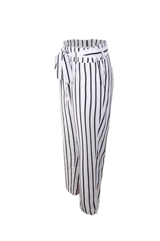 Eiropas Stila Svītrainām Elastīgs Viduklis Ilgi Sieviete, Bikses, Modes Pavasara Rudens Aukliņu Gadījuma Zīmuli Sieviešu Bikses