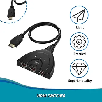 Portatīvo 3 HDMI Porti un 1 HDMI Out Full HD (4K*2K 1080P HDMI Slēdzis 3D Attēlu, Displejs, Multi Media Devicesportable 3 HDMI