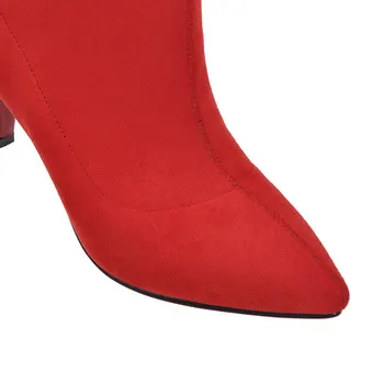 Lasyarrow Sieviešu liela izmēra 43 augstākās kvalitātes potītes zābaki sievietei kurpes sieviešu sexy augstiem papēžiem puse, kāzu kurpes sieviete zābaki J1070