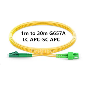 30m LC APC uz SC APC G657A 2 cores Duplex Šķiedras Patch Cable, Džemperis, Patch Vads 2.0 mm PVC OS2 SM Līkumu Nejutīgs