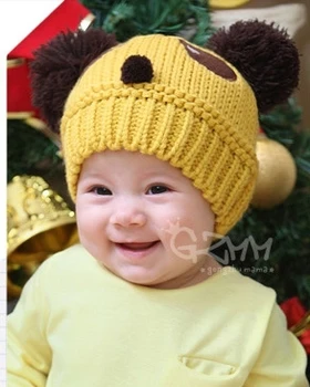 Bērnu Meitene Zēns Cepures Cepures Panda Formas Lovely Baby Cepures Kokvilnas Ziemas Siltā Bērnu Adīta Cepure Bērnu Cepure