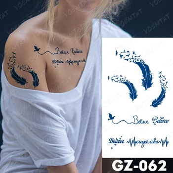 Sula, Tinte, Kas Ilgst Ūdensizturīgs Tetovējumu Uzlīmes Angļu Vēstuli Spalvu Ieroci Flash Pilna Tetovējumiem Sievietēm Roku Atpakaļ Body Art Viltus Tatto Vīriešiem